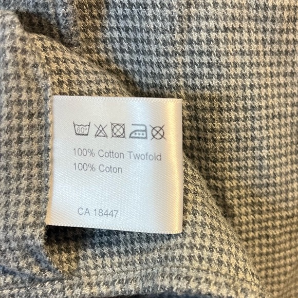 Stenströms Shirt Gray Houndstooth Button Up Long Sleeve Sz L EUC Cotton - Picture 8 of 9